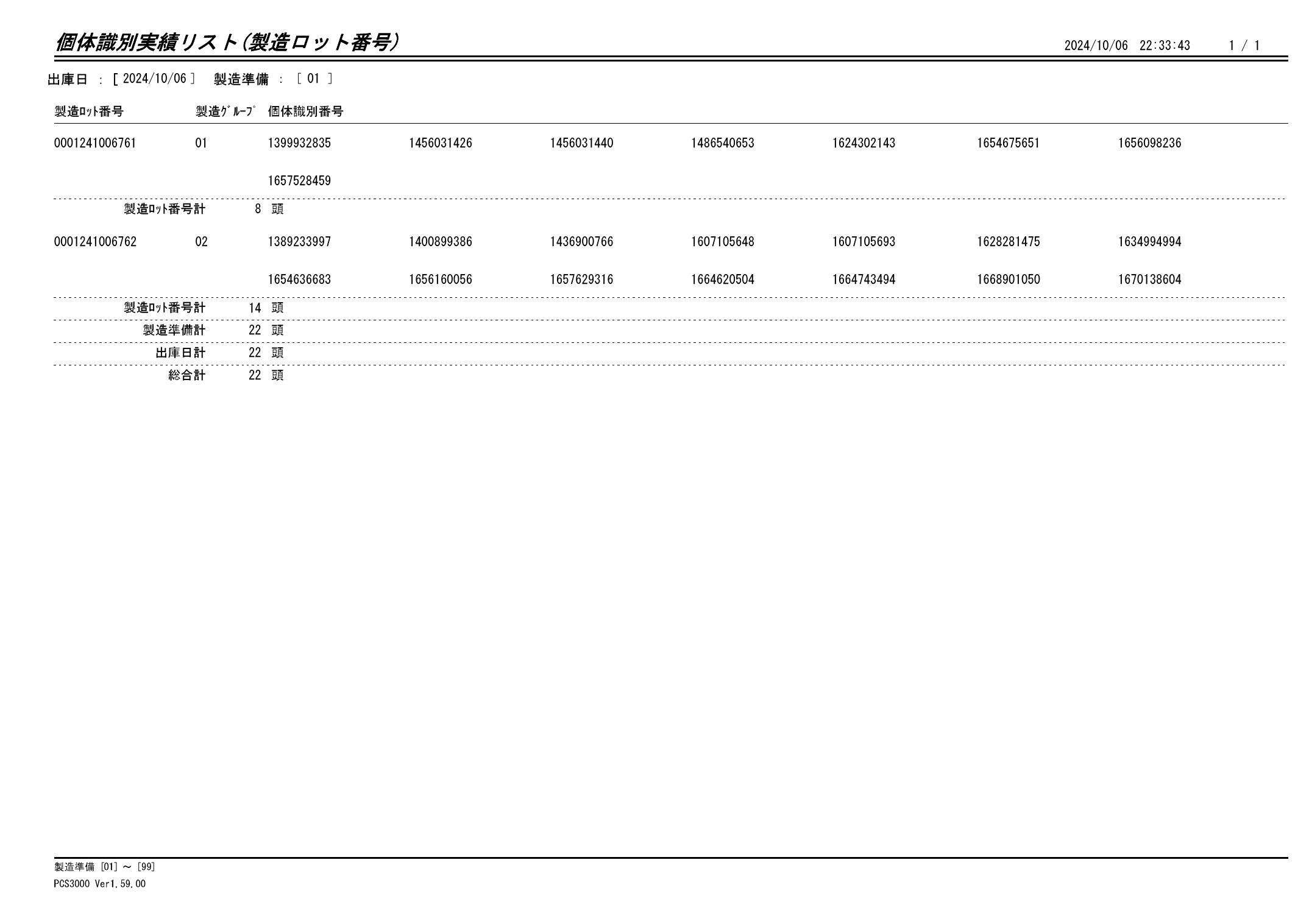 20241007 個体識別実績リスト（製造ロット番号）画像